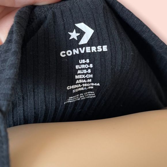 Converse FITTED RIBBED HALTER TANK TOP Black small - Picture 5 of 5